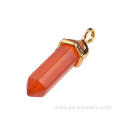 Hexagonal Red Agate Stone DIY Jewelry Pendants with Gold Finding